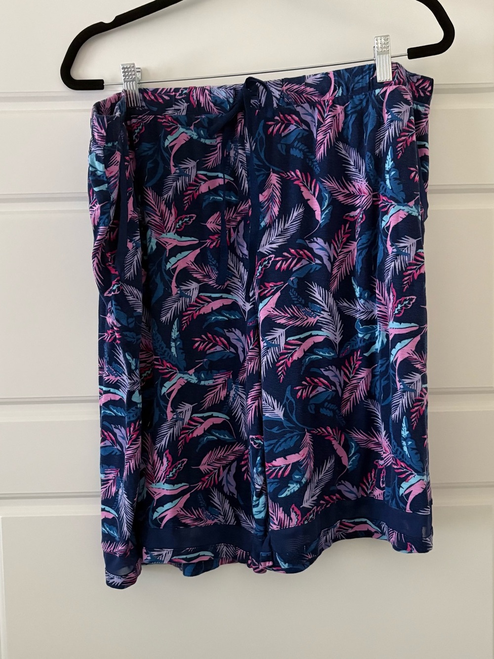 Jockey Navy/Pink Leaf Print Pajama Shorts